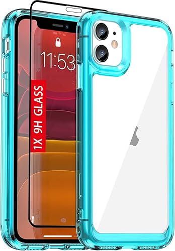 Miniatura 8 de Guarishel Funda compatible con iPhone 11 con protector de pantalla de vidrio templado 4 bolsas de aire integradas no amarillento Funda protectora de