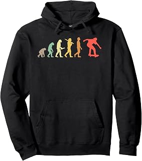 Retro Skating Evolution Gift for Skaters & Skateboarders Pullover Hoodie