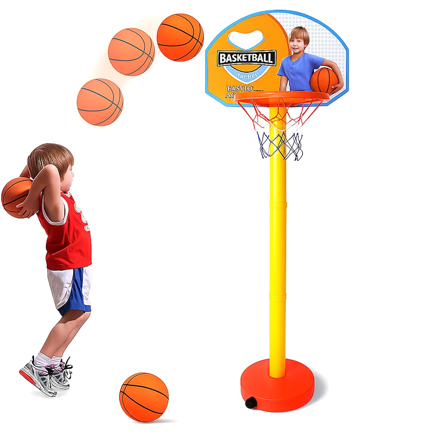 Kids Basketball Set with Adjustable Stand