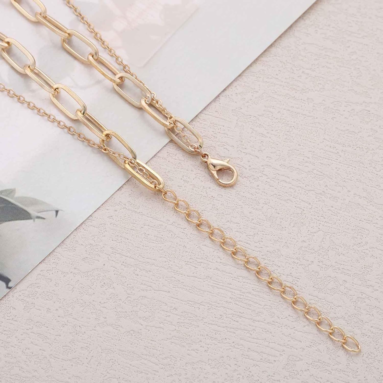 Vintage Layered Disc Coin Necklace Textured Coin Pendant Necklace Gold Paperclip Chain Necklace Hammered Disc Choker Necklace Jewelry for Women - Image 7