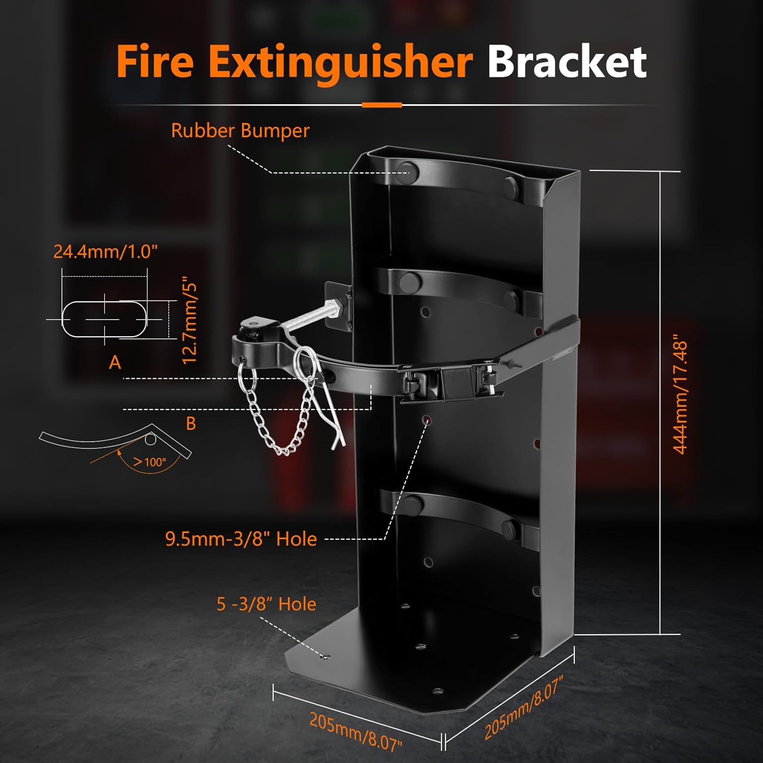 Heavy Duty Vehicle Bracket,Fire Extinguisher Brackets&Mounts-St12 Steel Red, Fit 30lb Dry/10lb Co2 Extinguisher-for School,Garage,Vehicle,Boat,Truck Generic Replacement for by amerex