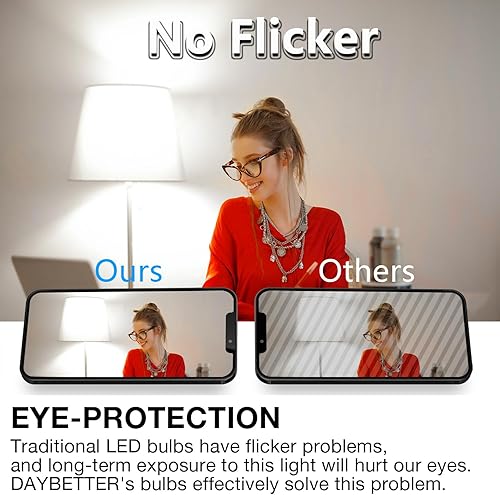 Miniatura 6 de DAYBETTER Paquete de 12 bombillas LED Edison vintage, bombilla LED E26 equivalente a 60 W, bombillas LED regulables, alto brillo 800 LM, blanco