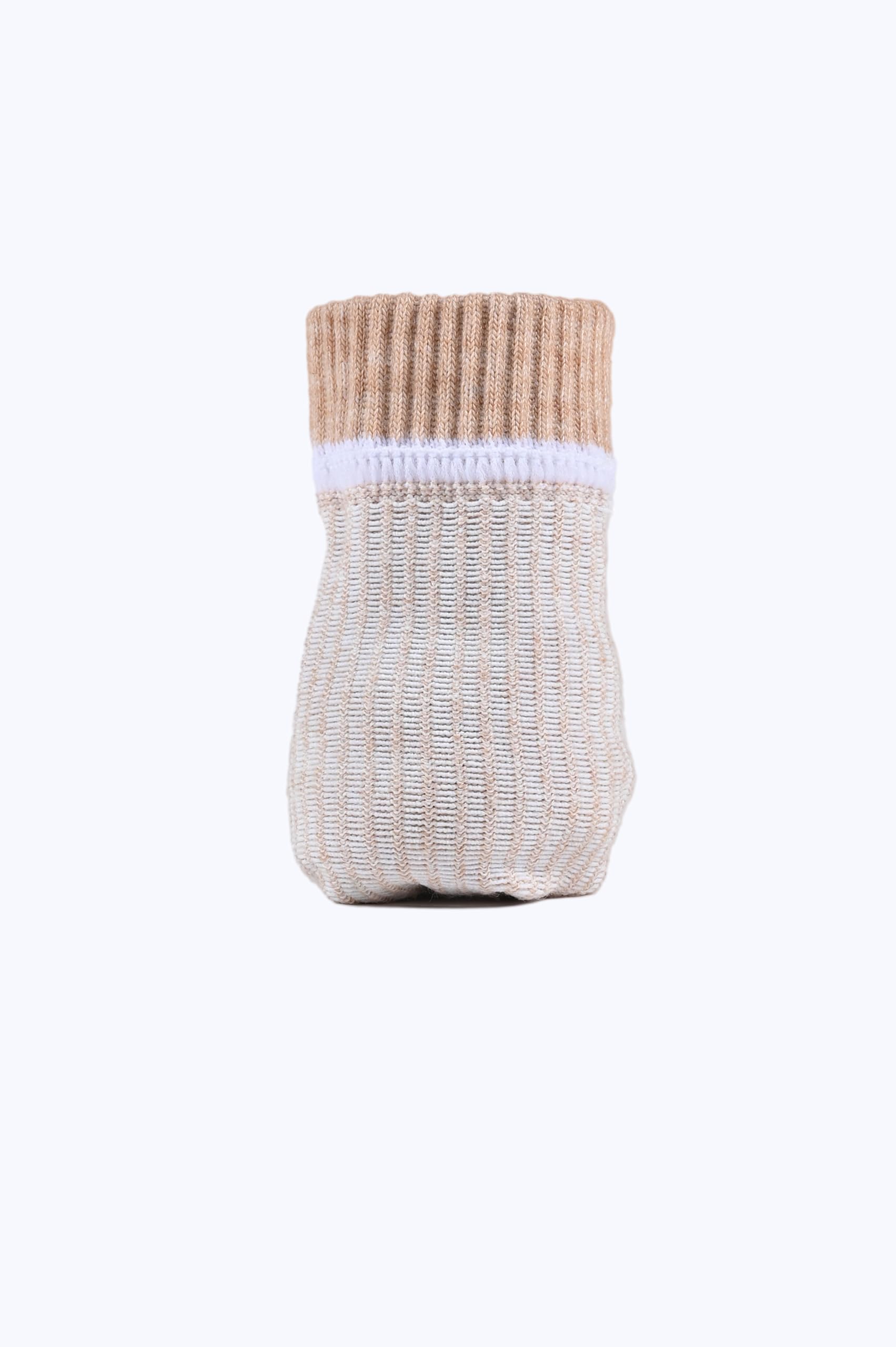 MUKHAKSH (Pack of 3 Pairs = 6 Socks Girls Cotton Terry Running Sports Athletics Cricket Badminton Basketball Football Tennis Yoga Soccer Cycling Camping & Hiking Beige Calf Length Socks 1