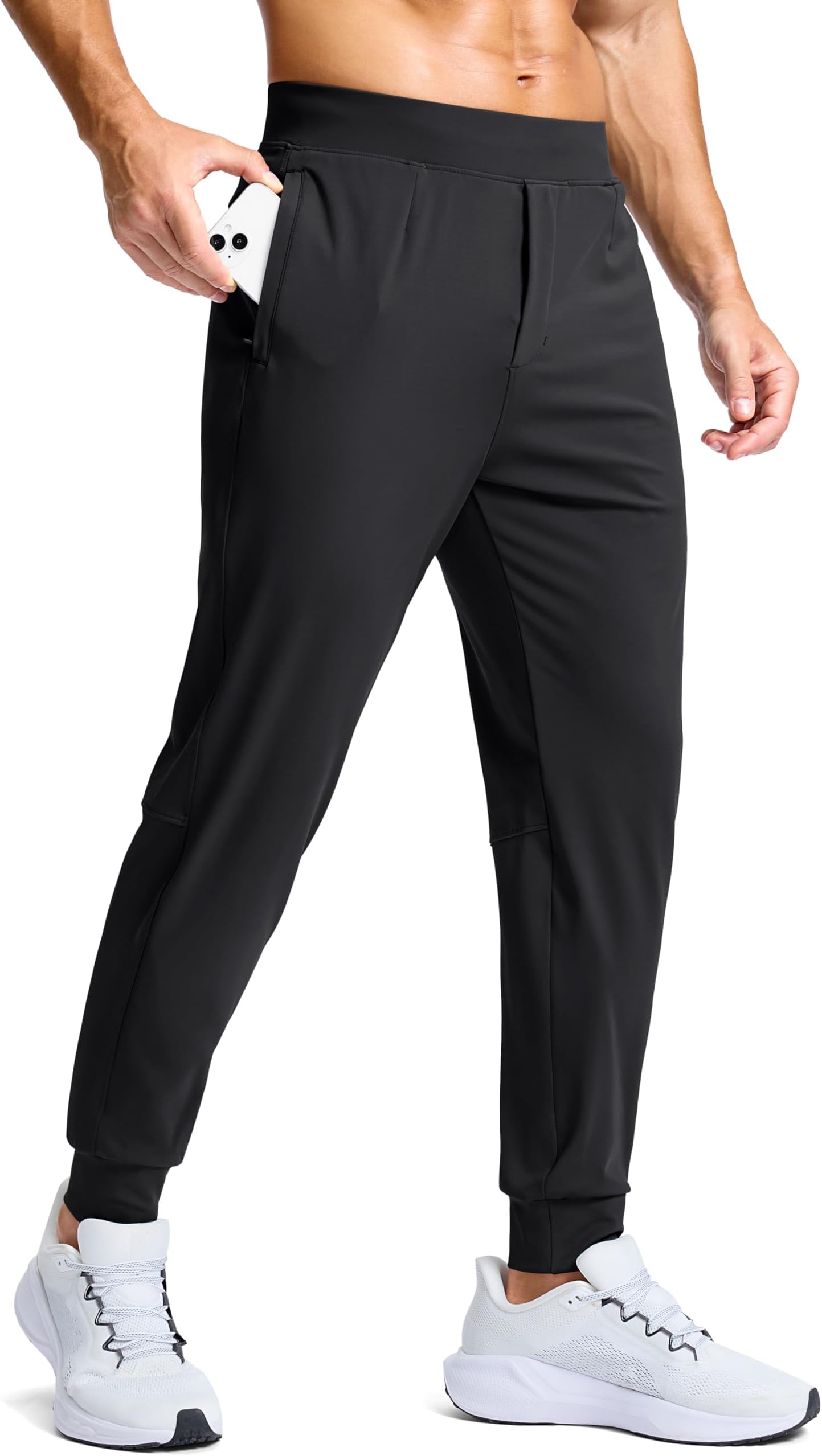 Men's Golf Joggers Pants with Zipper Pockets Stretch Sweatpants Slim Fit Track Pants Joggers for Men Work Running