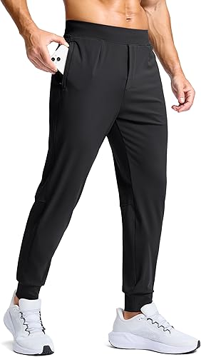 G Gradual Pantalones deportivos de golf para hombre con bolsillos con cremallera, pantalones elásticos ajustados para correr, trabajo y correr