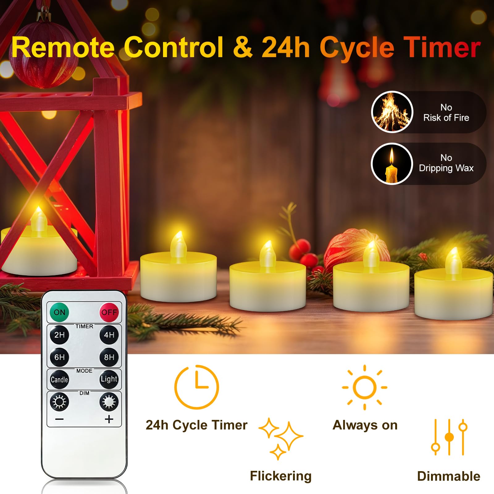 daphomeu 12 Stück Magnetische Wiederaufladbar LED Teelichter, Aufladbare Teelichter mit Ladestation & Timerfunktion und Fernbedienung, Flammenlose Kerzen für Weihnachten Halloween (Kaltes Licht)