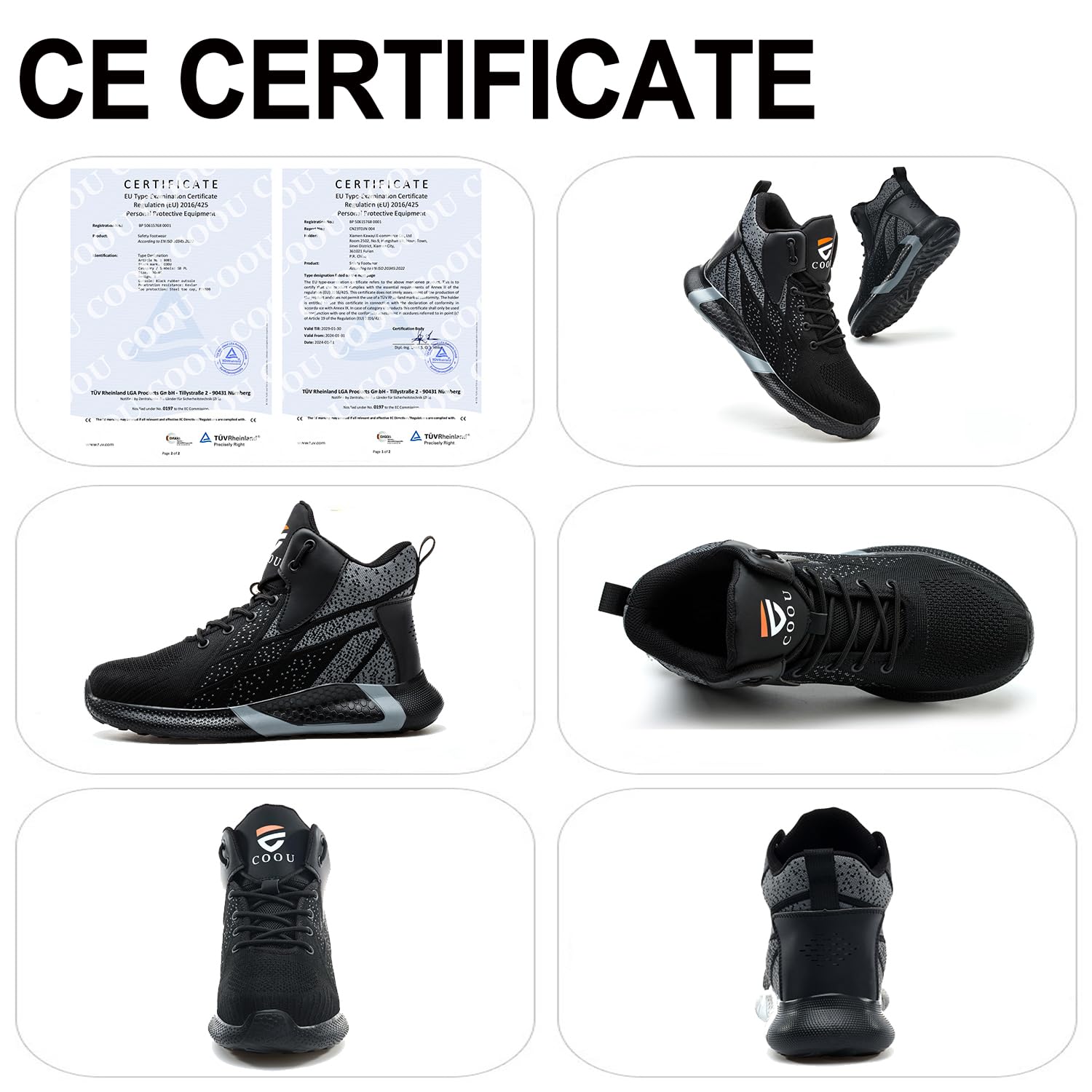Botas de Seguridad Hombre Mujer Comodos Zapatillas de Trabajo Punta de Acero Ligeros Transpirable Calzado Seguridad Deportivo