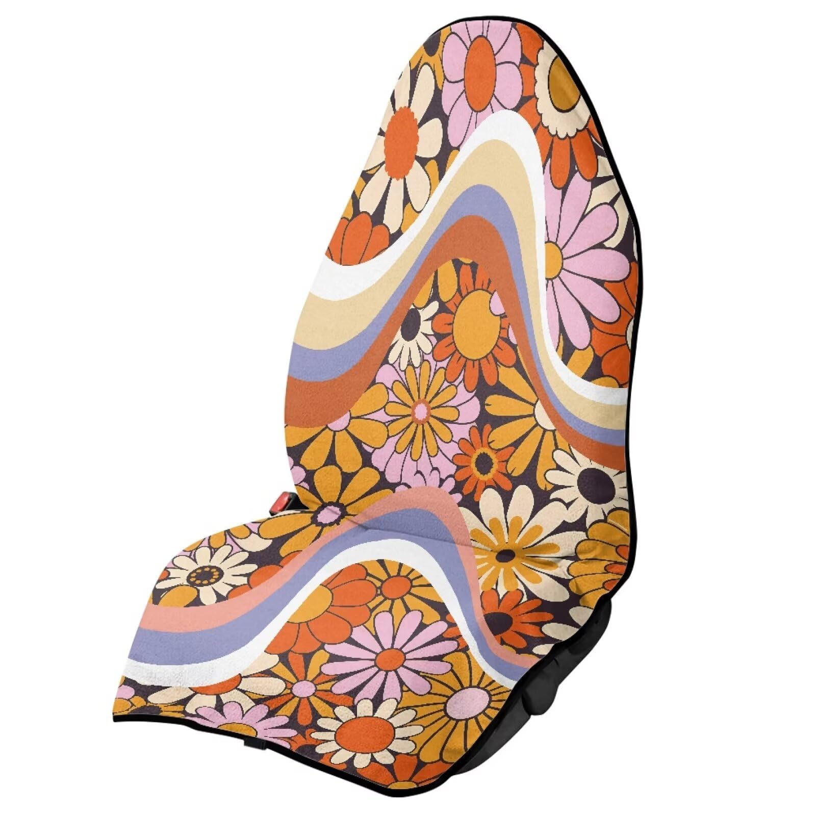 Daisy Car Seat Cover Protector Front Seats Only Universal Fit High Back Seat Covers for Cars Easy to Install Waterproof Soft Auto Seat Covers Anti-Slip