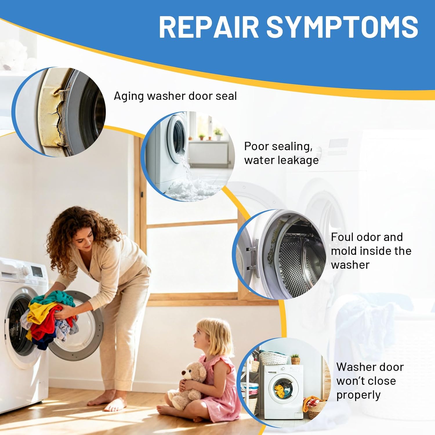 WFW5620HW0 WFW6620HW0 WFW5620HW2 WFW560CHW0 WFW6620HC2 WFW6620HC0 Washer Door Boot Seal for Whirlpool Washer Parts, W11314648 Washing Machine Door Seal Fits for Maytag Washer Parts MHW5630HW0