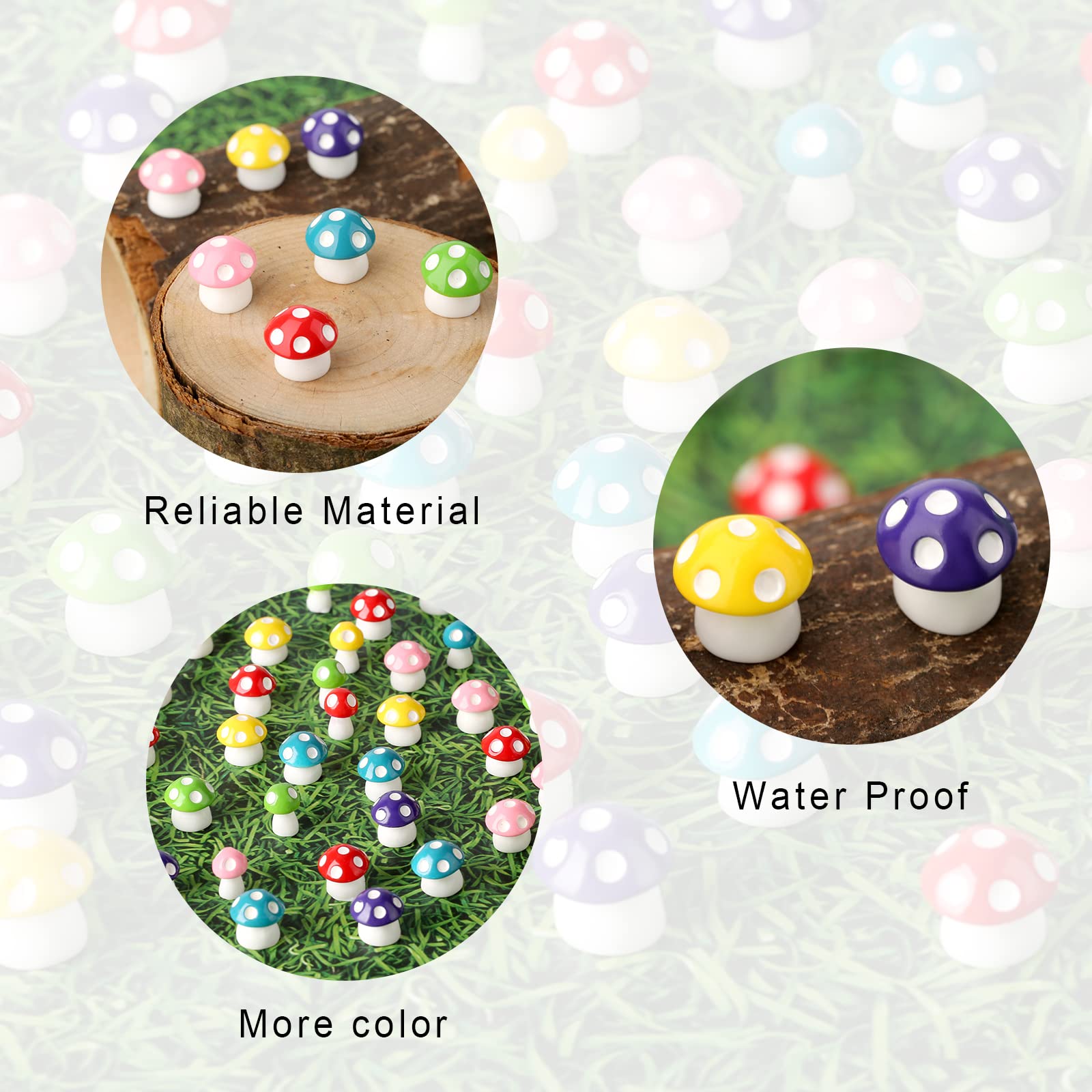 24 Pcs 2 Styles Mini Champignons Statue Coloré Mignon Champignon Décorations Résine Champignon 24 Pcs 2 Styles Mini Champignons Statue Coloré Mignon Champignon Décorations Résine Champignon