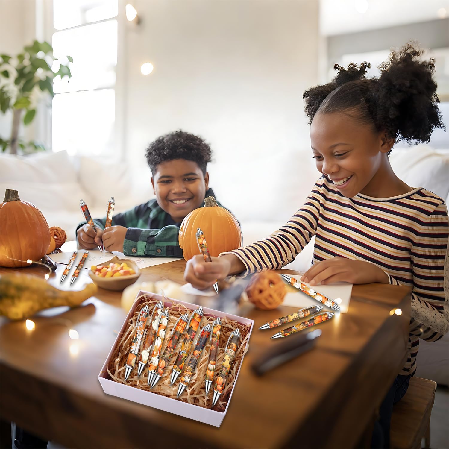 Thanksgiving Pens Set – Festive Fall-Themed Ballpoint Pens for Girls, Students, and Stationery Lovers – Smooth Writing Pens for Journaling, School, or Holiday Gifts – Autumn Harvest Design, 8 Pack image 3