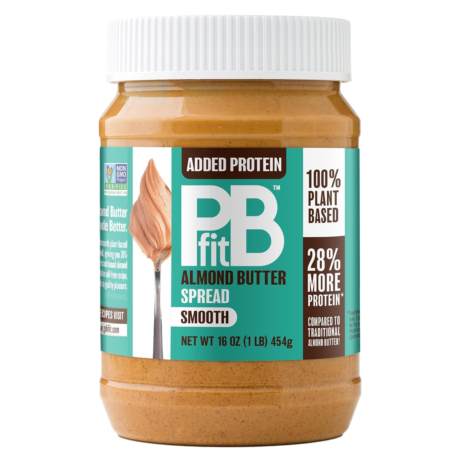 PBfit Almond Butter, Protein Spread, Almond Butter Spread, 1 Pound