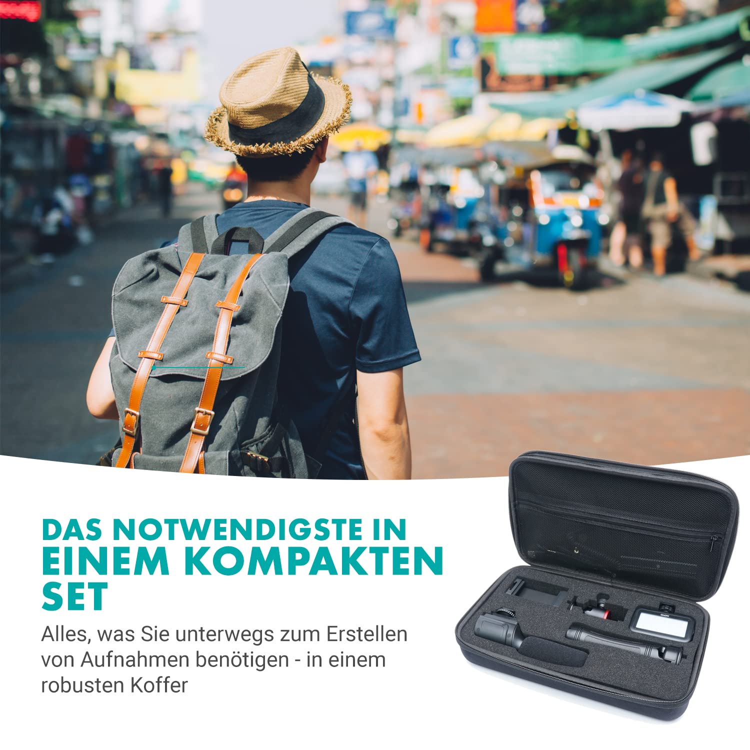 Movo iVlogger Vlogging-Kit für das iPhone - Lightning-kompatibles Video Vlogging Set - Zubehör: Handy Stativ, Handyhalterung, LED-Licht und Richtmikrofon - YouTube Starter Set oder iPhone Vlogging
