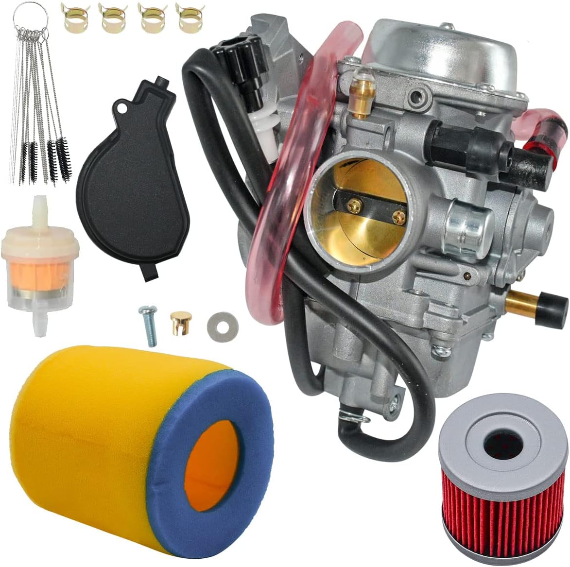Carburetor Fit for Suzuki LTF400 LTF400F Eiger 400 4x4 2x4 2002 2003 2004 2005 2006 2007 Manual 13200-38F2V Carb with Air Filter and Oil Filter