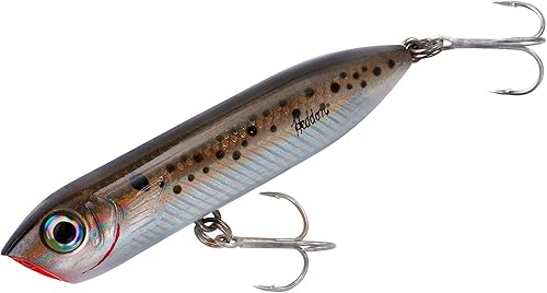 Heddon Chug'N Spook Popper - Señuelo de pesca para agua salada y agua dulce Speckled Trout,Baby Bass,Negro(Black Shiner),Hueso,Punto