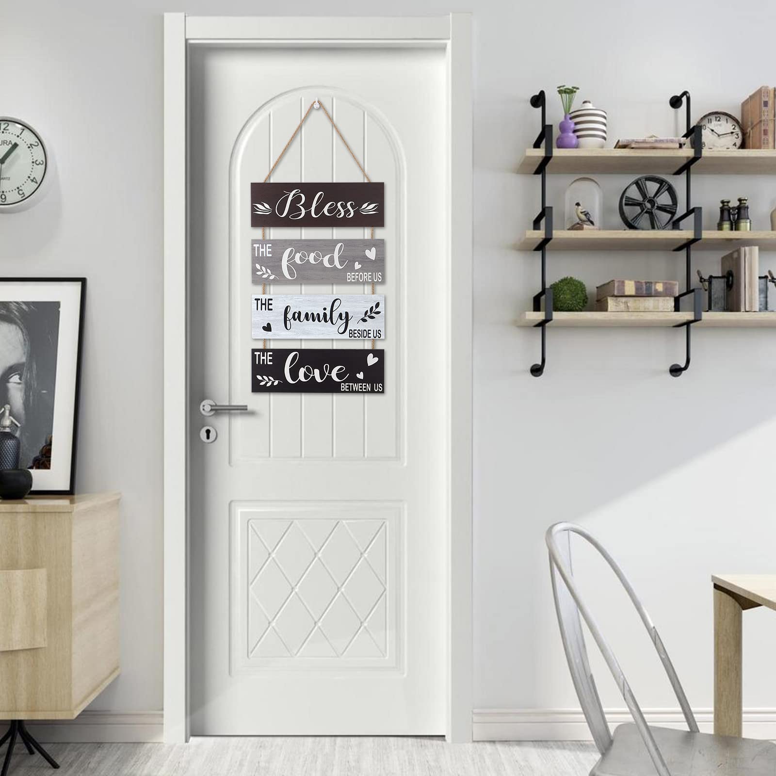 Bless This Home - Letrero Para Puerta De Casa, Coronas Redondas De Madera, Para Colgar En La