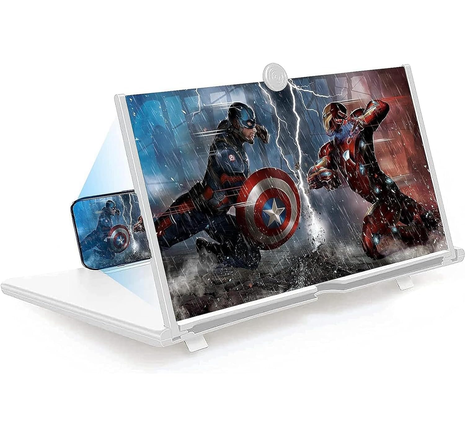 Sevitini Loupe Écran Téléphone 16 Pouces – Agrandisseur HD Portable Pour Films, Vidéos Et Lecture (Blanc)