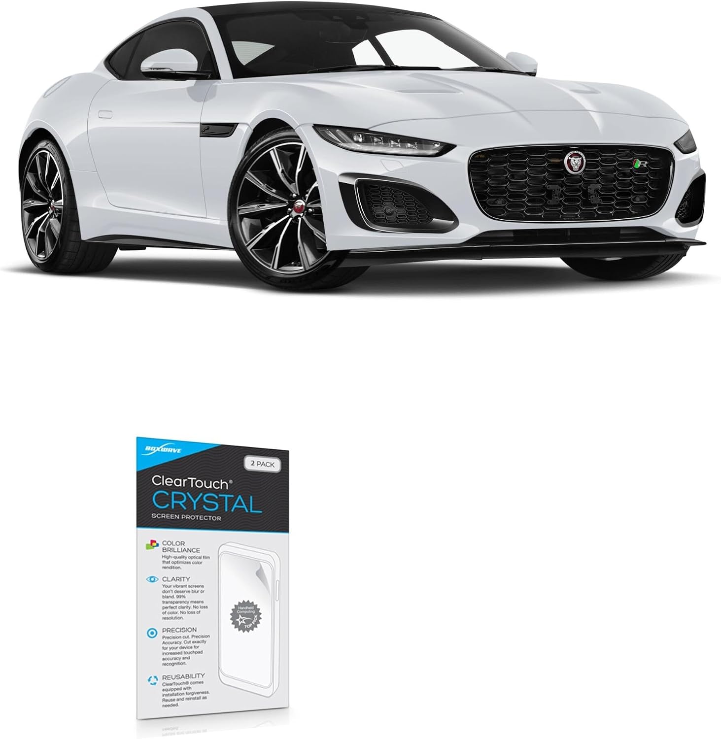 BoxWave Screen Protector Compatible with Jaguar 2021 F-Type Display (10 in) - ClearTouch Crystal (2-Pack), HD Film Skin - Shields from Scratches