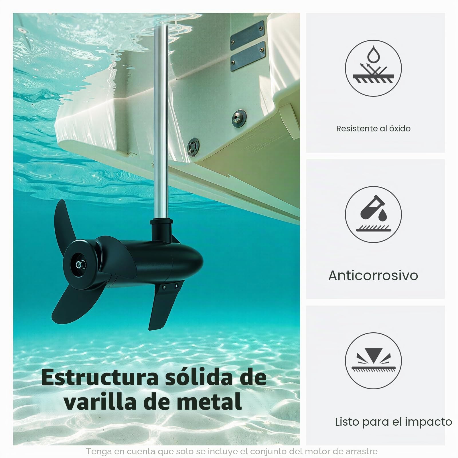 Motor eléctrico barco 40lbs, bote inflable con motor SUP motor fueraborda, para barco de pesca, barco inflable, kayak, aluminio negro para barcos pequeños