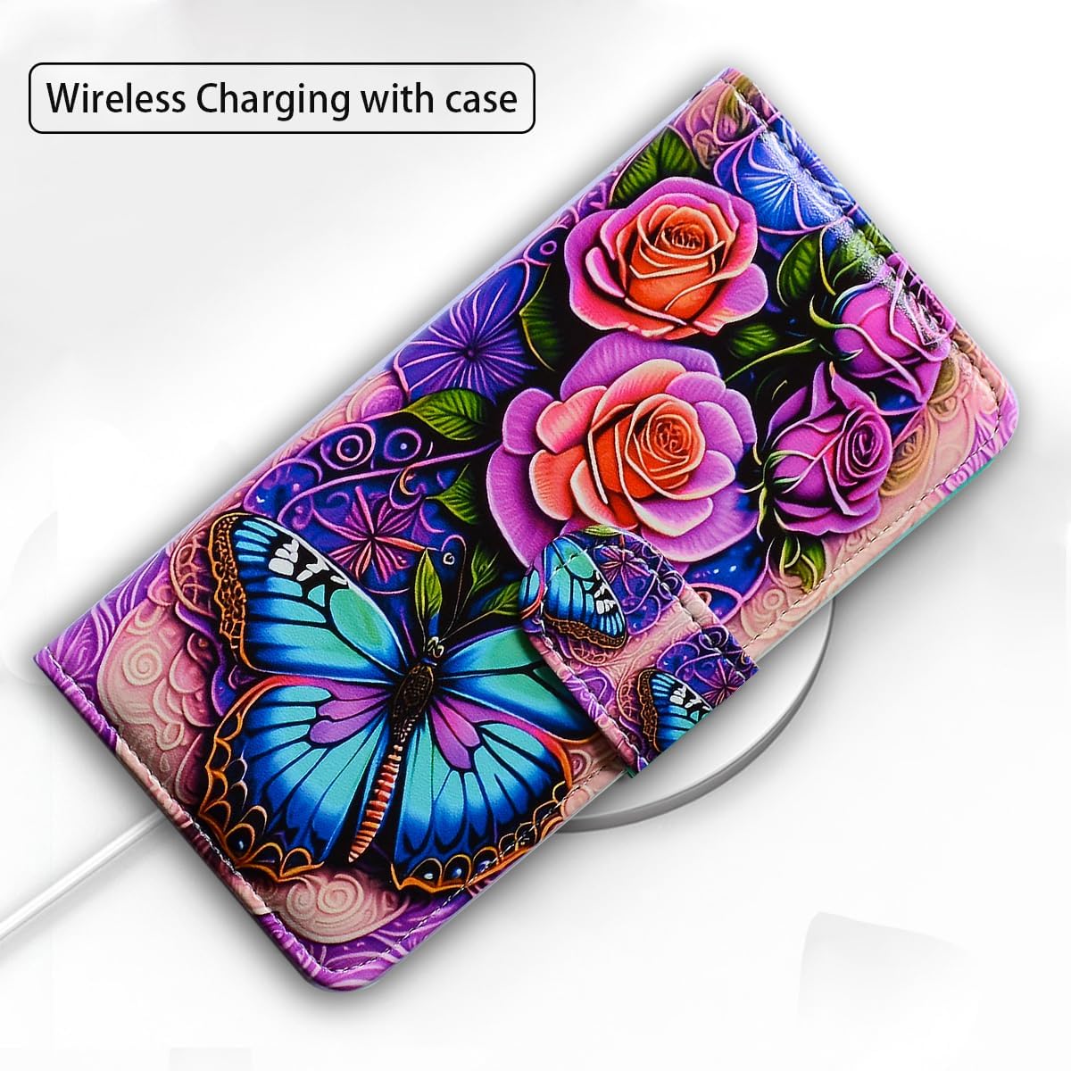 Case for iPhone 17,Plum Blossom Flower Leather Flip Phone Case Wallet Cover with Card Slot Holder Kickstand Case for iPhone 17 - Image 5