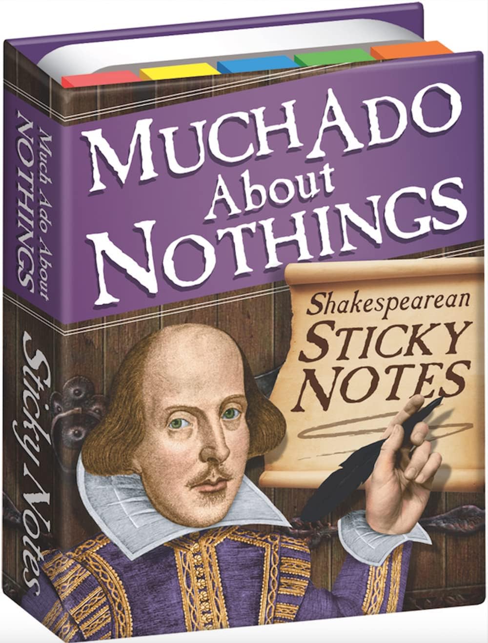Much ADO About Nothings Shakespearean Sticky Notes - William Shakespeare Themed 3.25" by 4.25" Booklet with Self-Sticky Individual Notes Inside