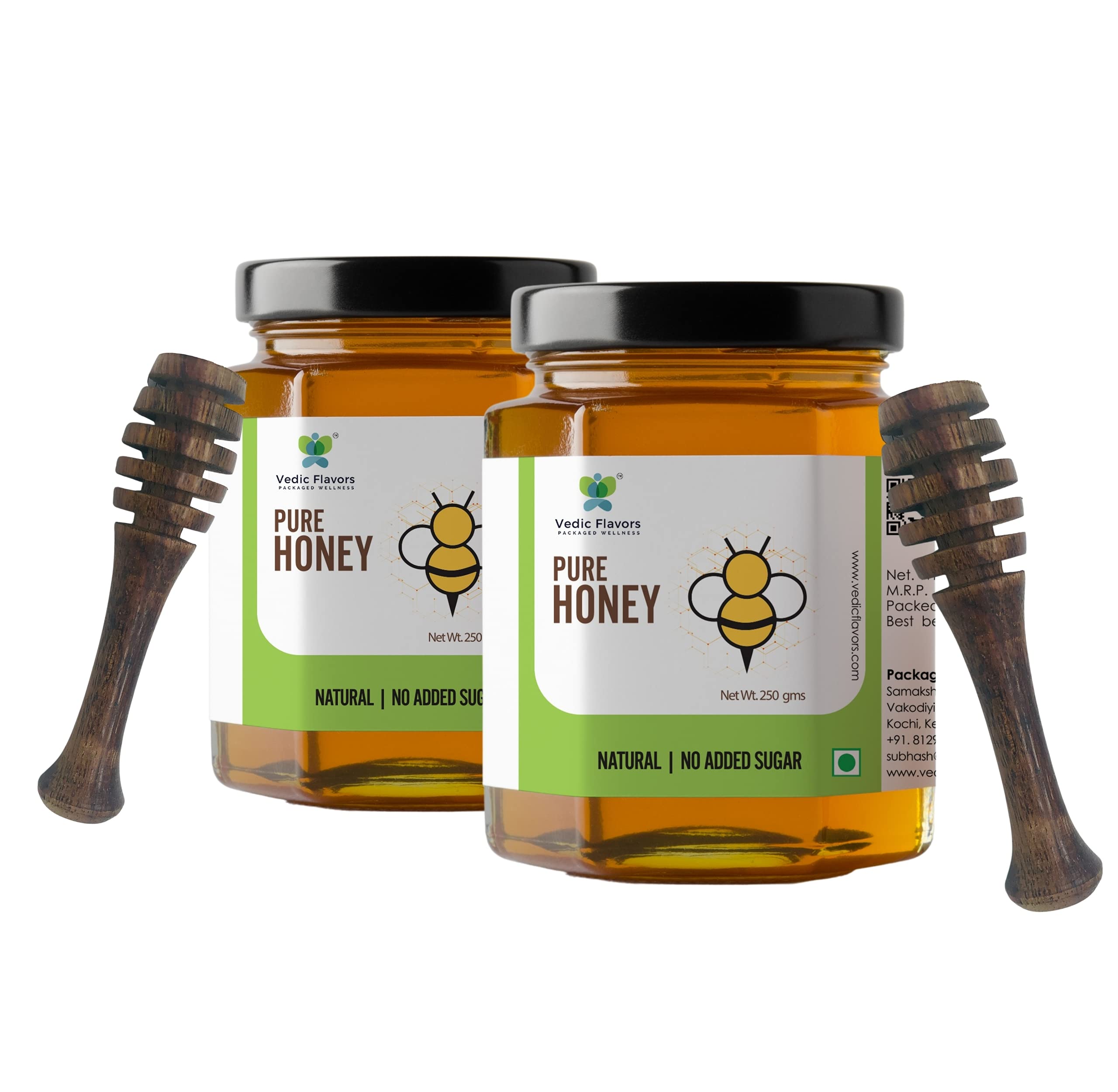 Vedic Flavors Honey Buy 1 Get 1 Free with 2 Honey Dippers/Pure Honey 500g