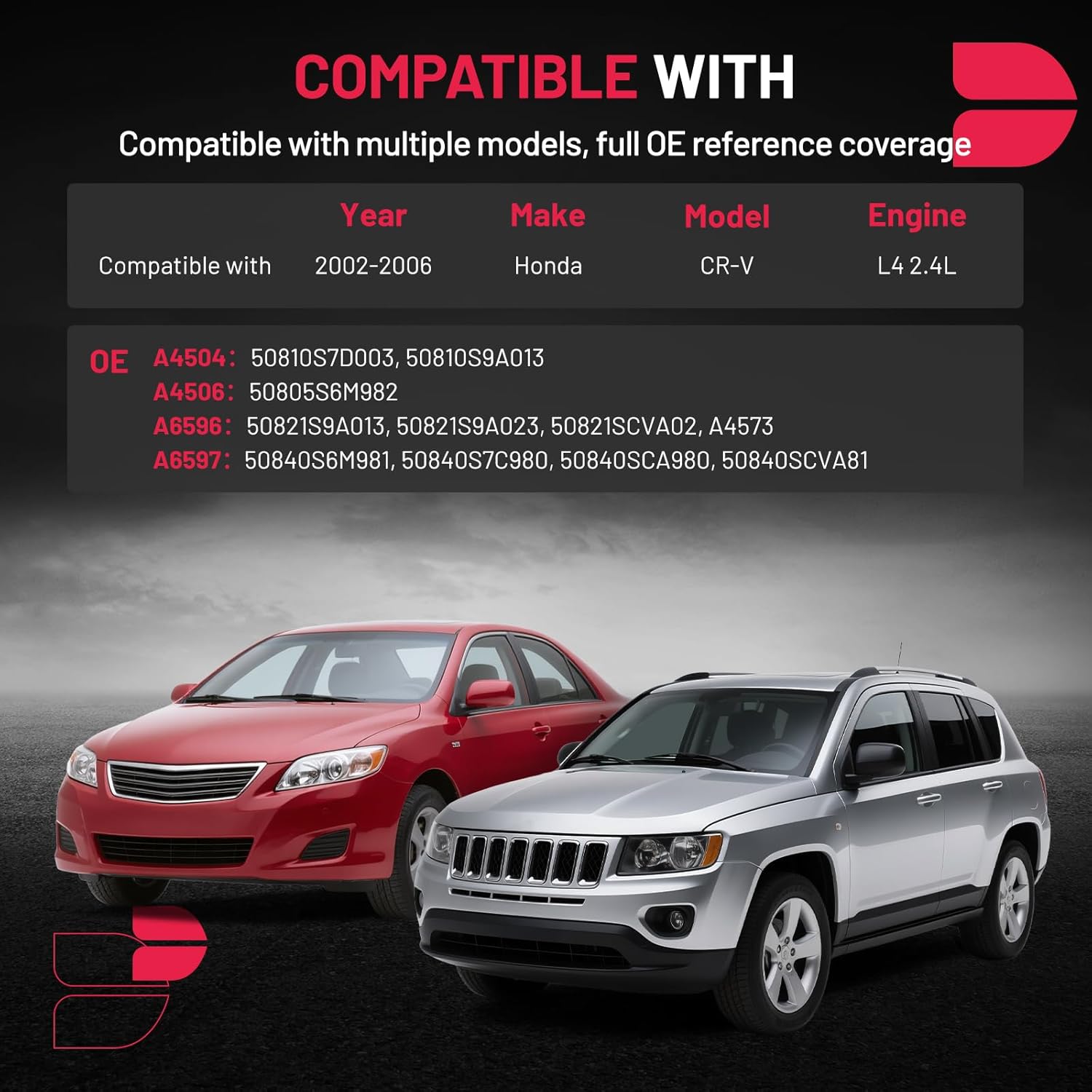 BDFHYK 4PCS Engine Motor and Trans Mounts Compatible with Honda CR-V 2002-2006 L4 2.4L Replace A4504 50810S7D003 50810S9A013 A6597 50840S6M981 50840S7C980 50840SCA980 50840SCVA81 A6596 50821S9A013