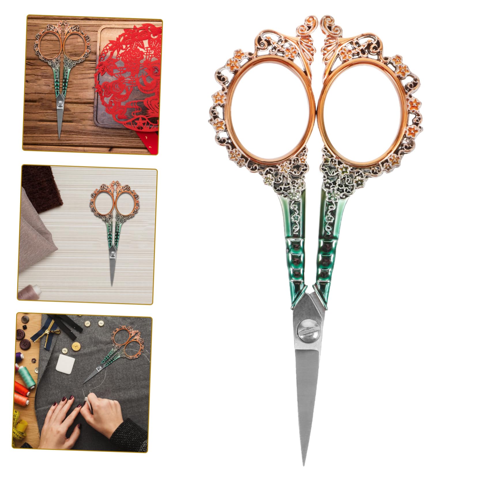 SHINEOFI 4pezzi Forbici Da Ricamo Vintage Inossidabile Design Retro Per Cucito e Scrapbooking Per Tessuti e Per Compleanni e Occasioni Speciali