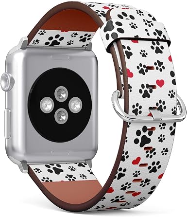 Amazon.com: Correa de piel con estampado de corazón para Apple Watch Series  4/3/2/1 gen, repuesto para iWatch 1.496 in/1.575 in : Celulares y Accesorios