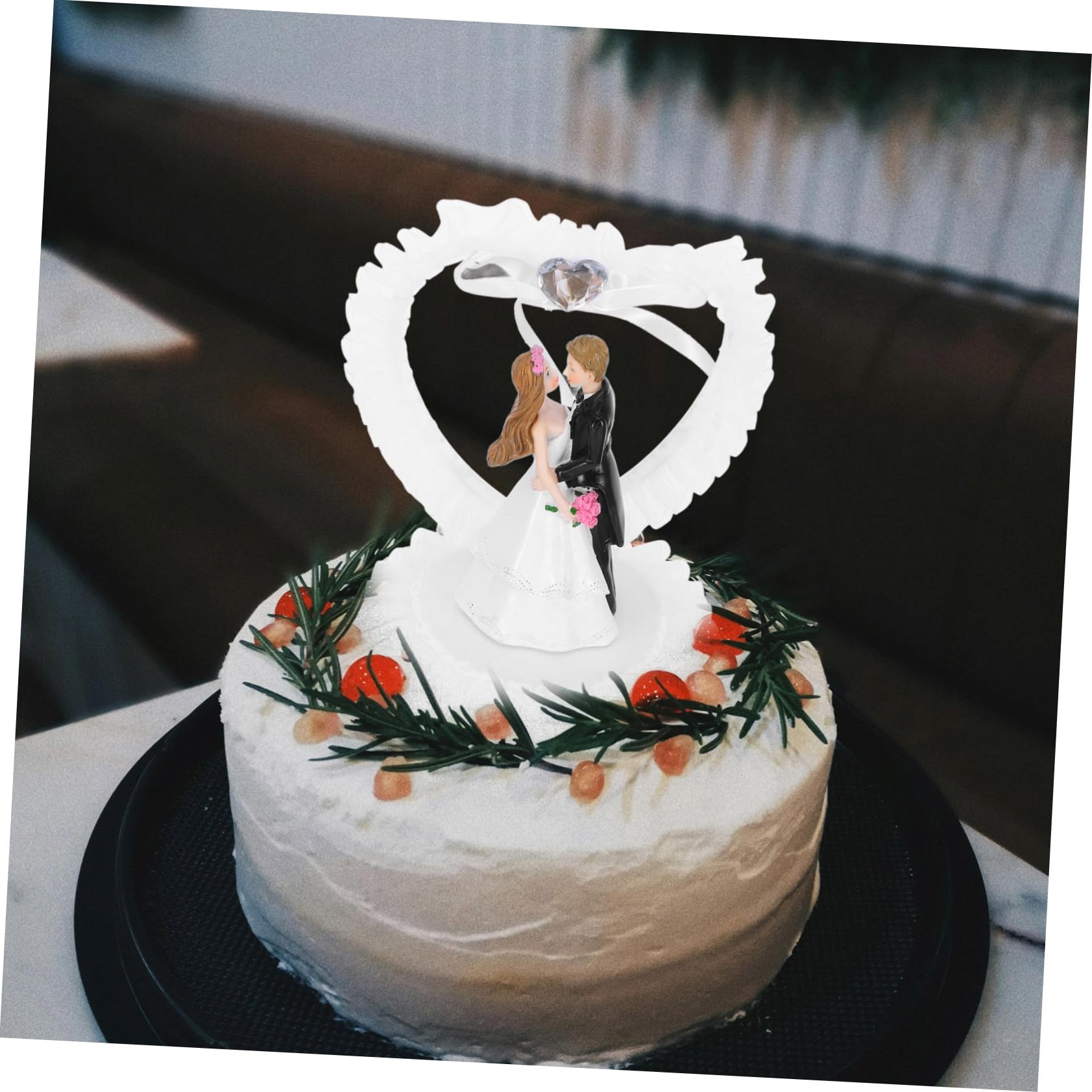 PRETYZOOM 3st Hochzeitsdekorationen Herr & Frau Tortenaufsatz Herz-kuchenaufsatz Braut- Und Bräutigamfiguren Desktop-puppen-ornament Tortenaufsatz Für Braut Und Bräutigam ，， Weiß