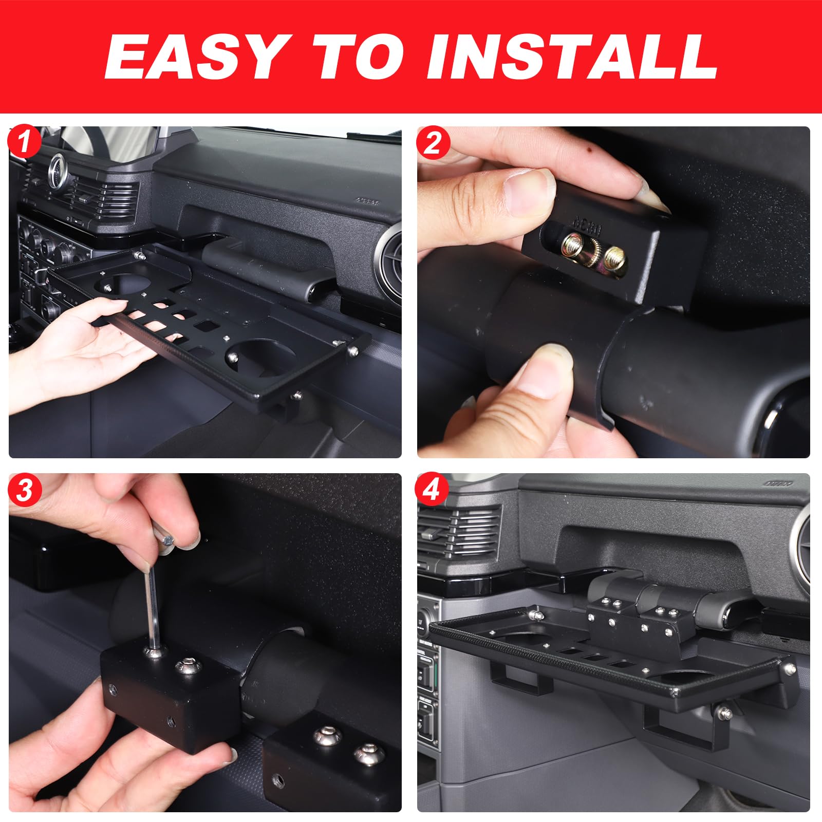 Car Co-Pilot Multi-Function Storage Tray Cup Holder Expander Compatible with INEOS Grenadier 2022-2025 Accessories Aluminum Alloy Co-Pilot Foldable — view 6