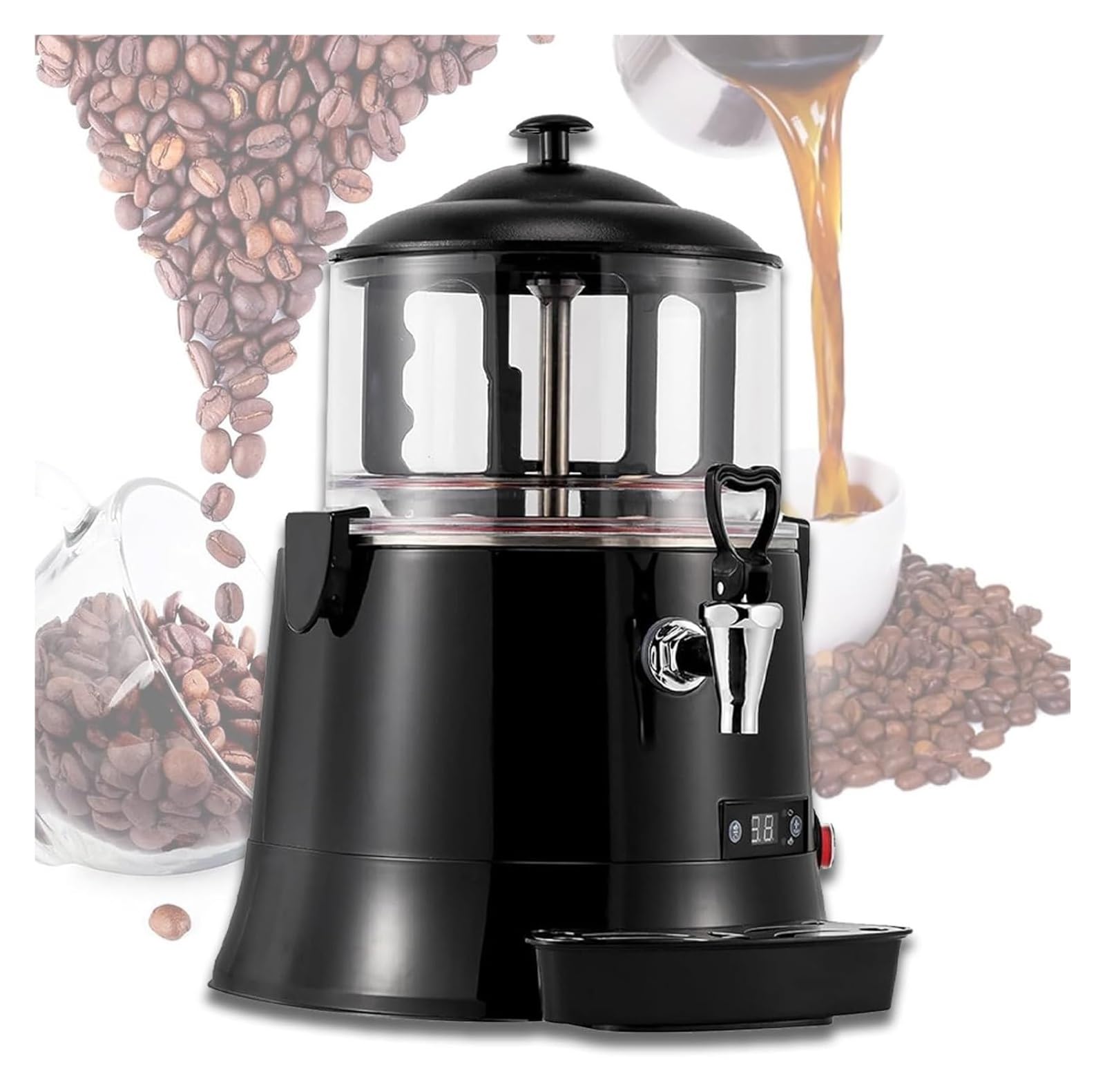 asdchZen Chocolate Fountain Machine,Hot Chocolate Maker, Large Melting Chocolate Machine Commercial Hot Dispenser Mixer Beverage Warmer With Faucet,220v 5l