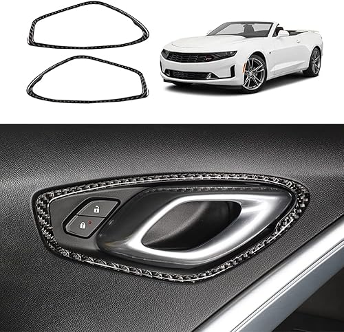 Miniatura 12 de Calcomanía de fibra de carbono para perilla de ventilación de aire acondicionado, cubierta interior para Chevrolet Camaro 2016 2017 2018 2019 2020