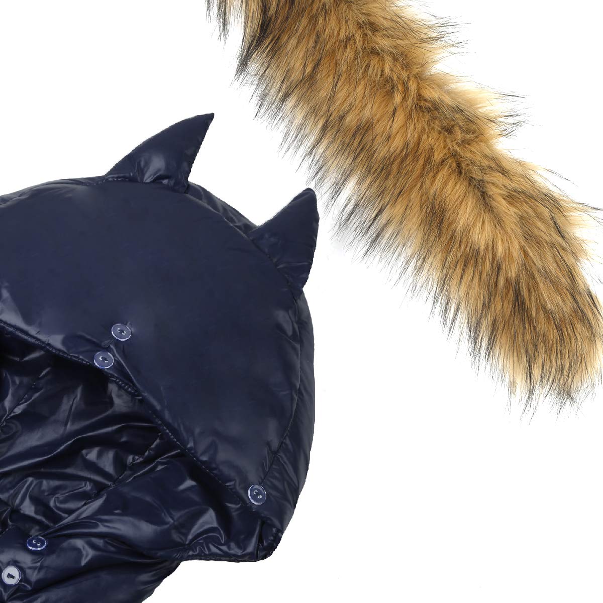 Baby Boys Girls Snowsuit Toddler Winter Hooded Artificial Fur Down Jacket Coat Ski Bib Pants