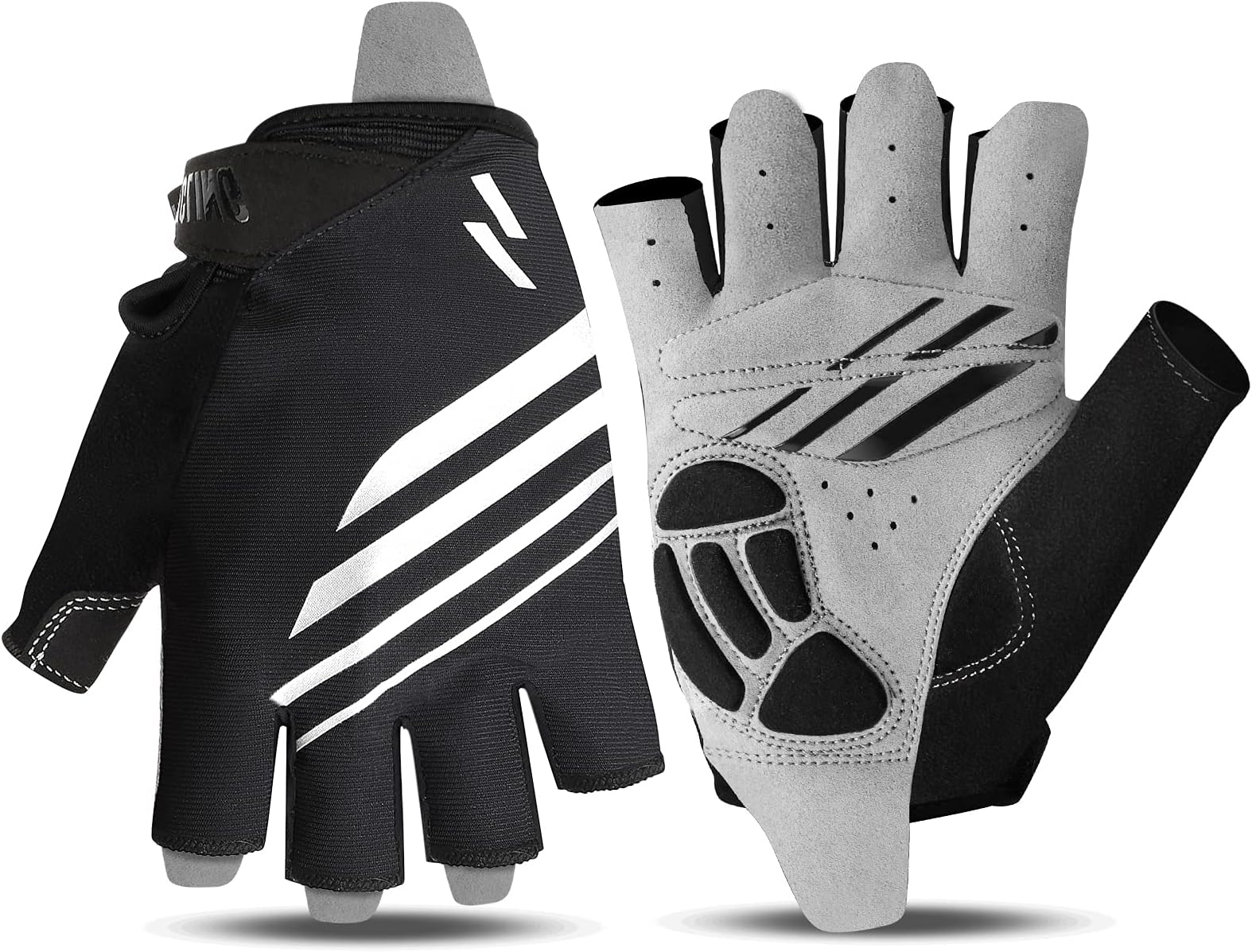 Cycling Gloves For Men Women Bike Gloves Breathable Mountain Road Bike Gloves Anti-slip Shock-absorbing Pad MTB Gloves For Gym Riding Exercising(Black,M)