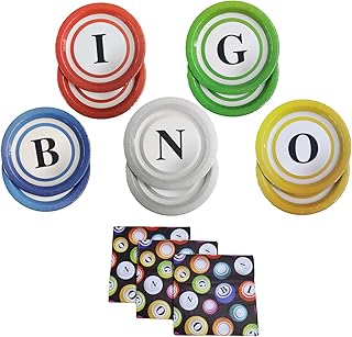 50 Count Bingo Party Paper Plates and Napkins Bingo Balls Design 25 Paper plates 25 napkins