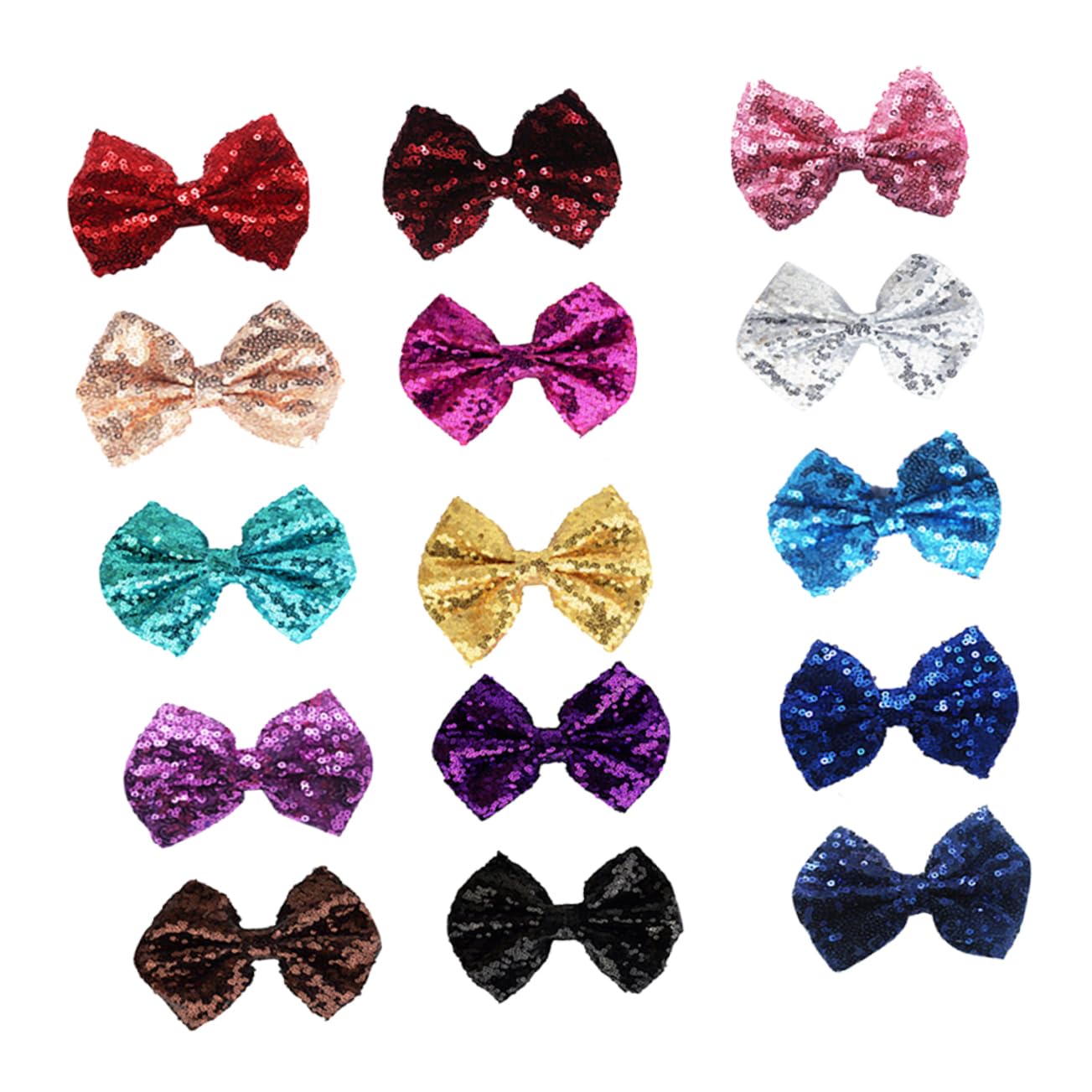 Children Sequin Hair Clips 15pcs Cloth Fashion Hair Accessories