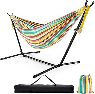 Zupapa Hammock with Stand 2 Person Heavy Duty, Portable Hammock with Stand for Outdoors, Adjustable Hammock Stand and Doub...