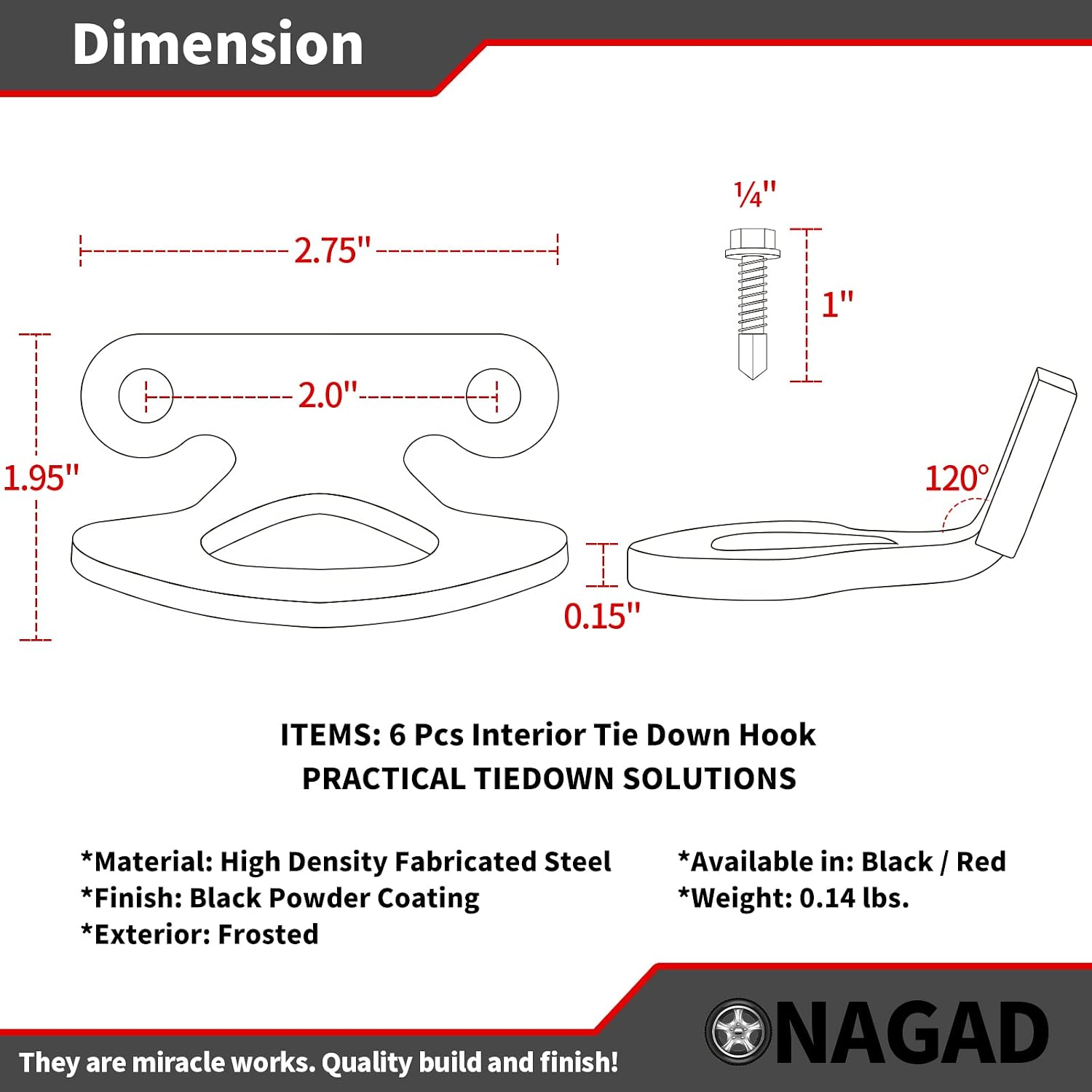 Tie Down Anchors for 2000-2017 Ford Tie Down Hooks | Fits 2004-2017 F-150 Styleside | Fits 2001-2010 Explorer Sport Trac, Inner-Bed Truck Bed Tie Downs (Pack of 6)