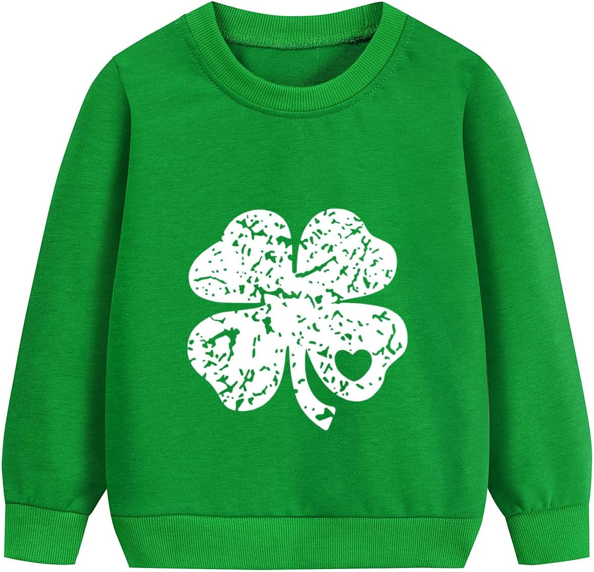DDSOL Toddler Boy Girl St Patricks Day Shirts Clover Shamrock Long Sleeve Irish Green Sweatshirt Tops for Kids 2-7 Years
