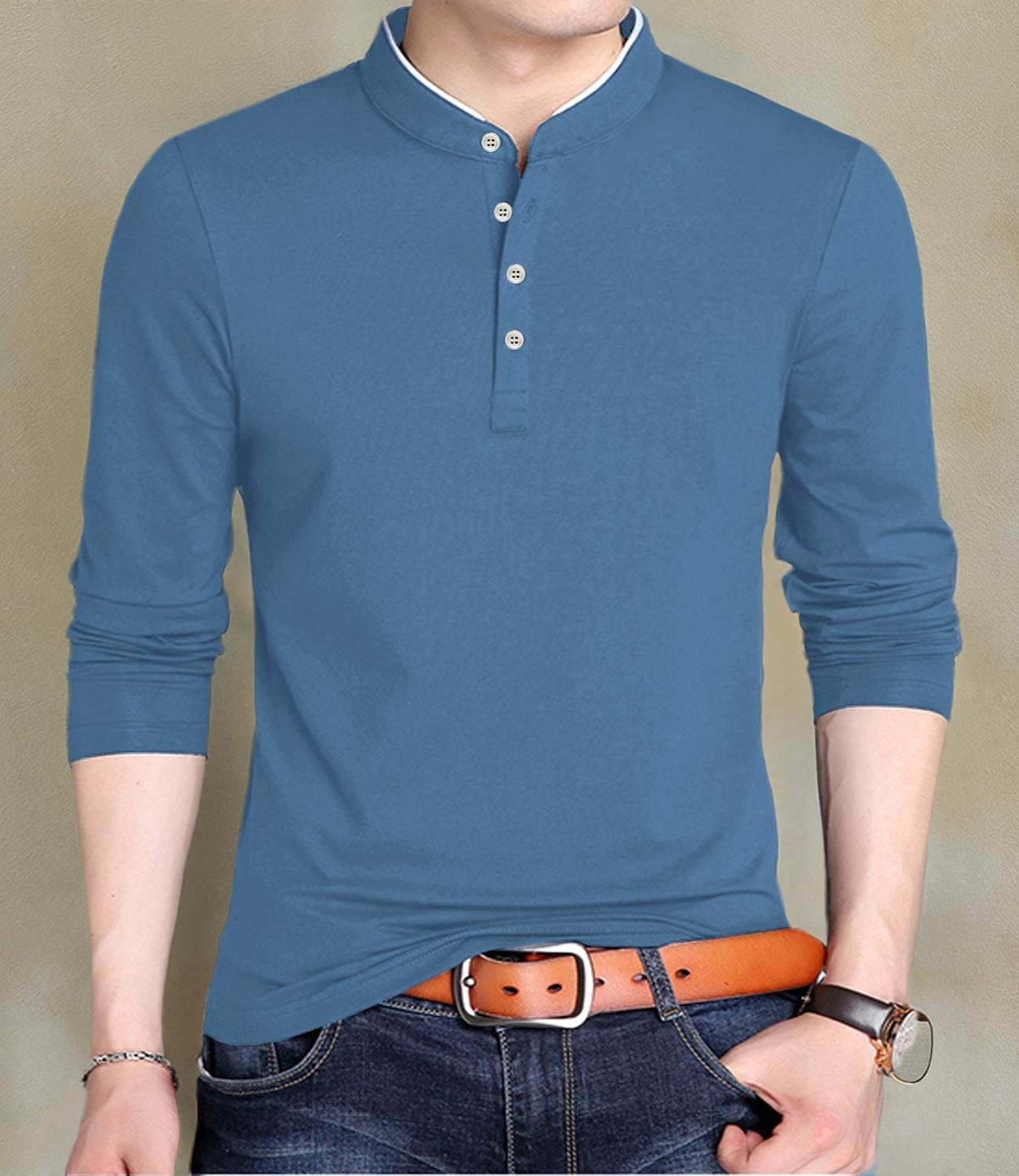 YTD Mens Summer Slim Fit Pure Color Short Sleeve Polo Casual T-Shirts - Image 5