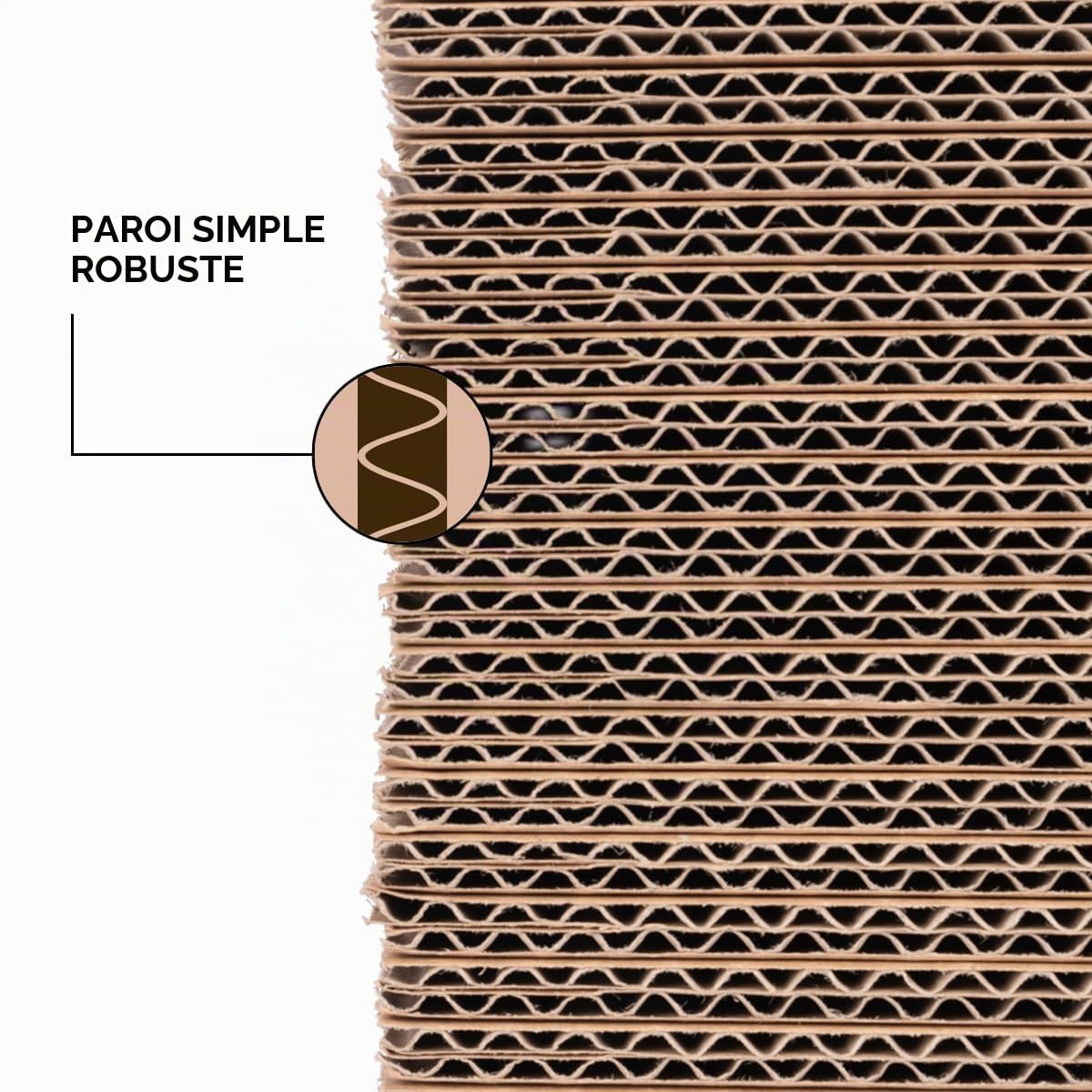 Cartons pliants d'emballage 400 x 300 x 200 mm hauteur variable KK 90 bruns simple cannelure 25 pièces