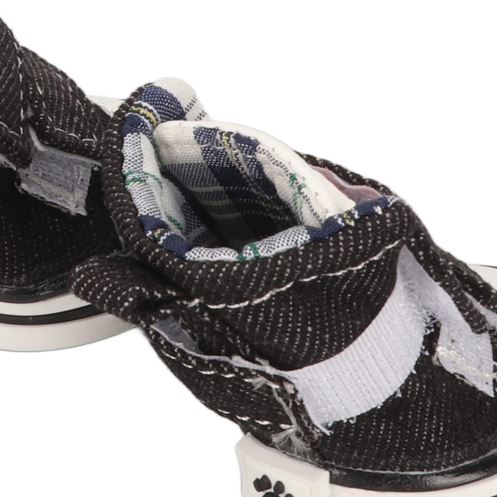 4 Pcs Canvas Puppy Shoes, Pet Dog Canvas Sport Shoes, Fashion Cute All Seasons Breathable Slip Dog Protector with Hook and Loop Fasteners for Small Dogs like Chihuahu (3 Size)