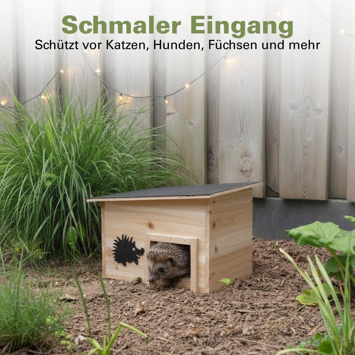 Lifetime Garden Igelhaus Winterfest mit Boden - Igelfutterhaus mit Inlauftunnel und Wasserfest - Igelhäuser Kompakter Unterschlupf 32×26×20 cm - Holz FSC 100%