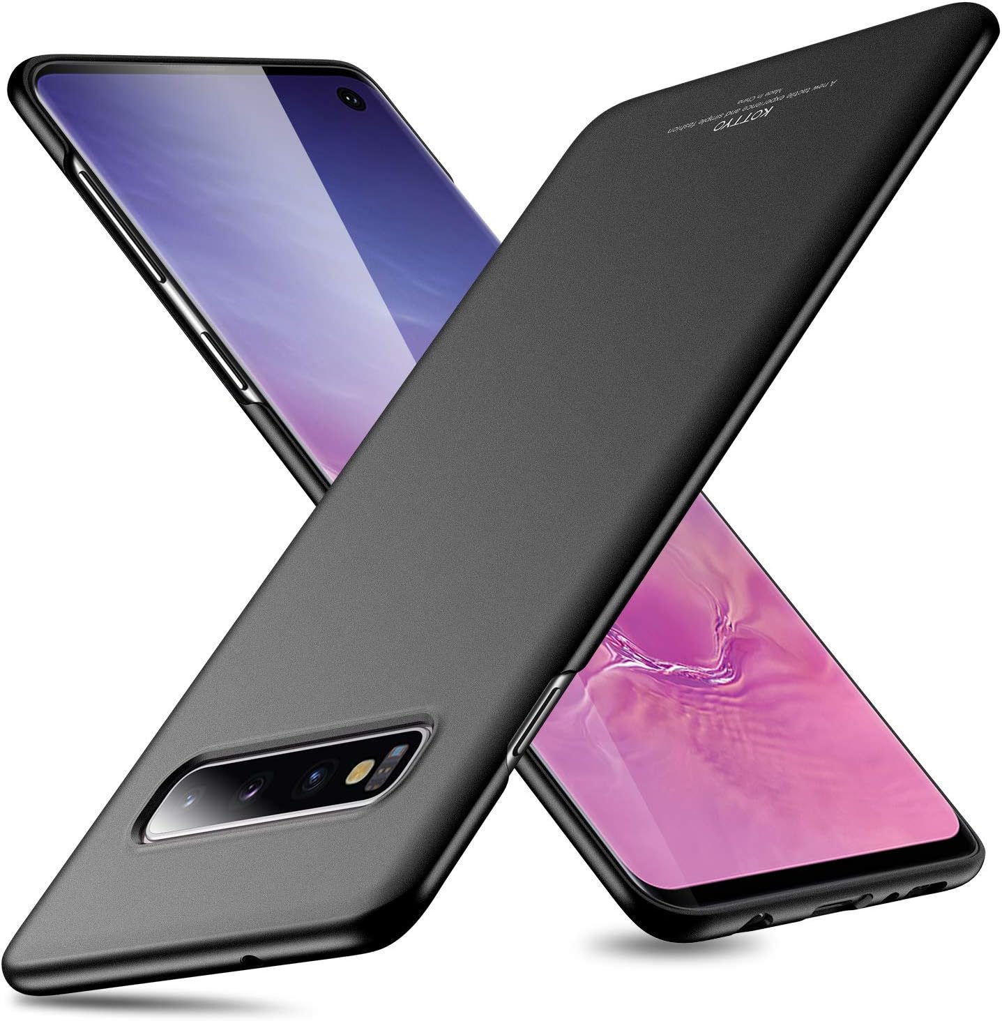 Samsung Galaxy S10 Plus Case Ultra Thin Hard Case Frosted Matte Finish Skin Scratch Resistant Shock-proof Phone Cover cases With 6.4 inch Screen Protector For S10+ (Graphite Black)