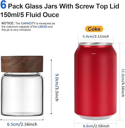 Miniatura 9 de Patoper Tarros de vidrio para especias, frascos de vidrio con tapa de rosca, recipiente de almacenamiento de alimentos para despensa, azúcar, té,