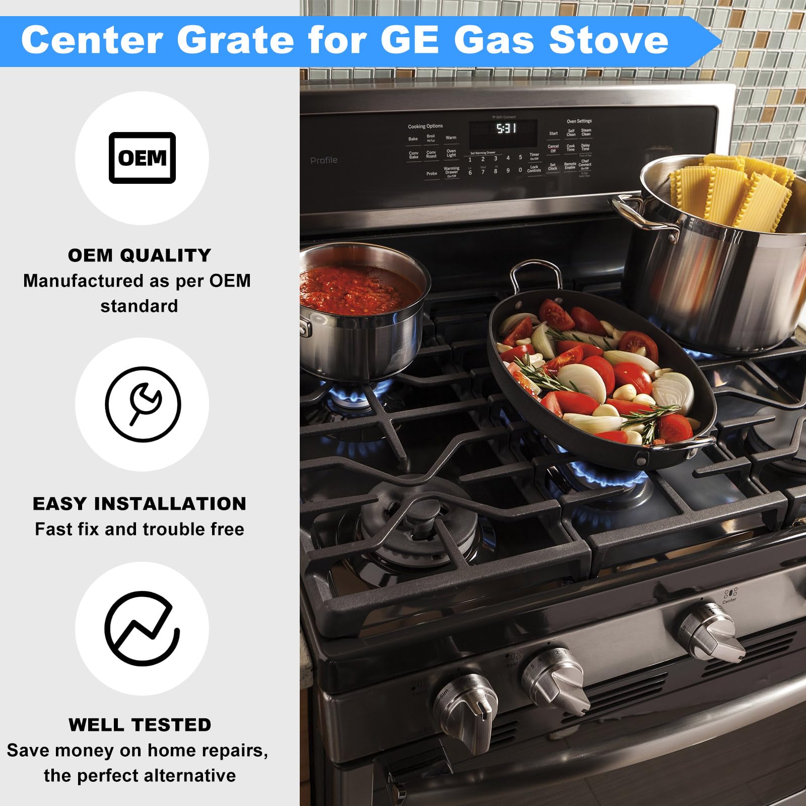 WB31X27150 Oven Center Grate For GE Gas Stove, Electrical Gas Stove