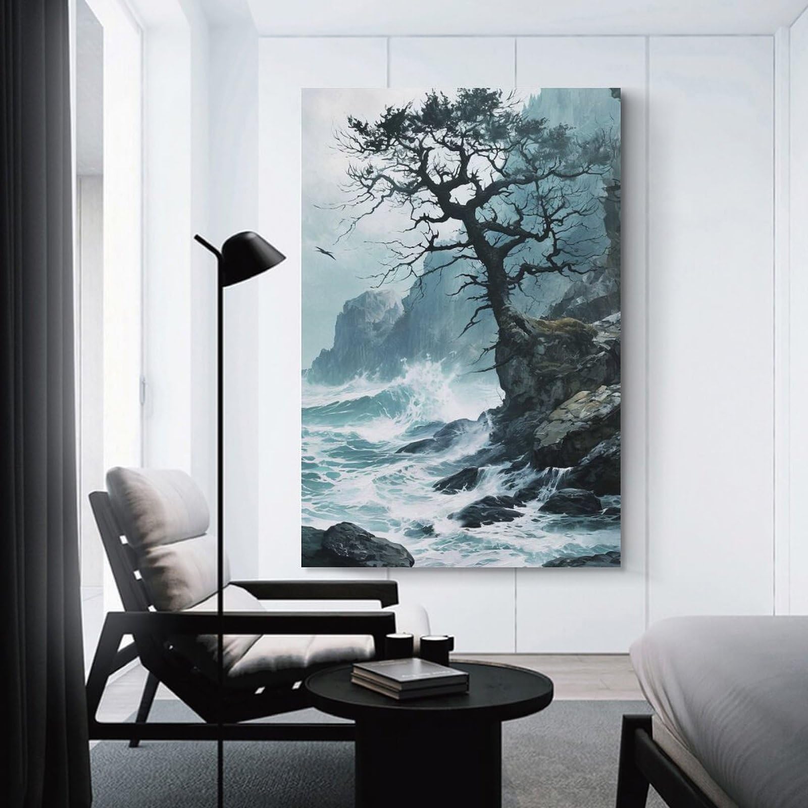Junmoney Unframe-Style-20 Wall Picture Print Stormy Seascape, 20X30inch(50X75cm), For Entrance Walls, Hall Decor Or Foyers, Home Artwork For First Impressions
