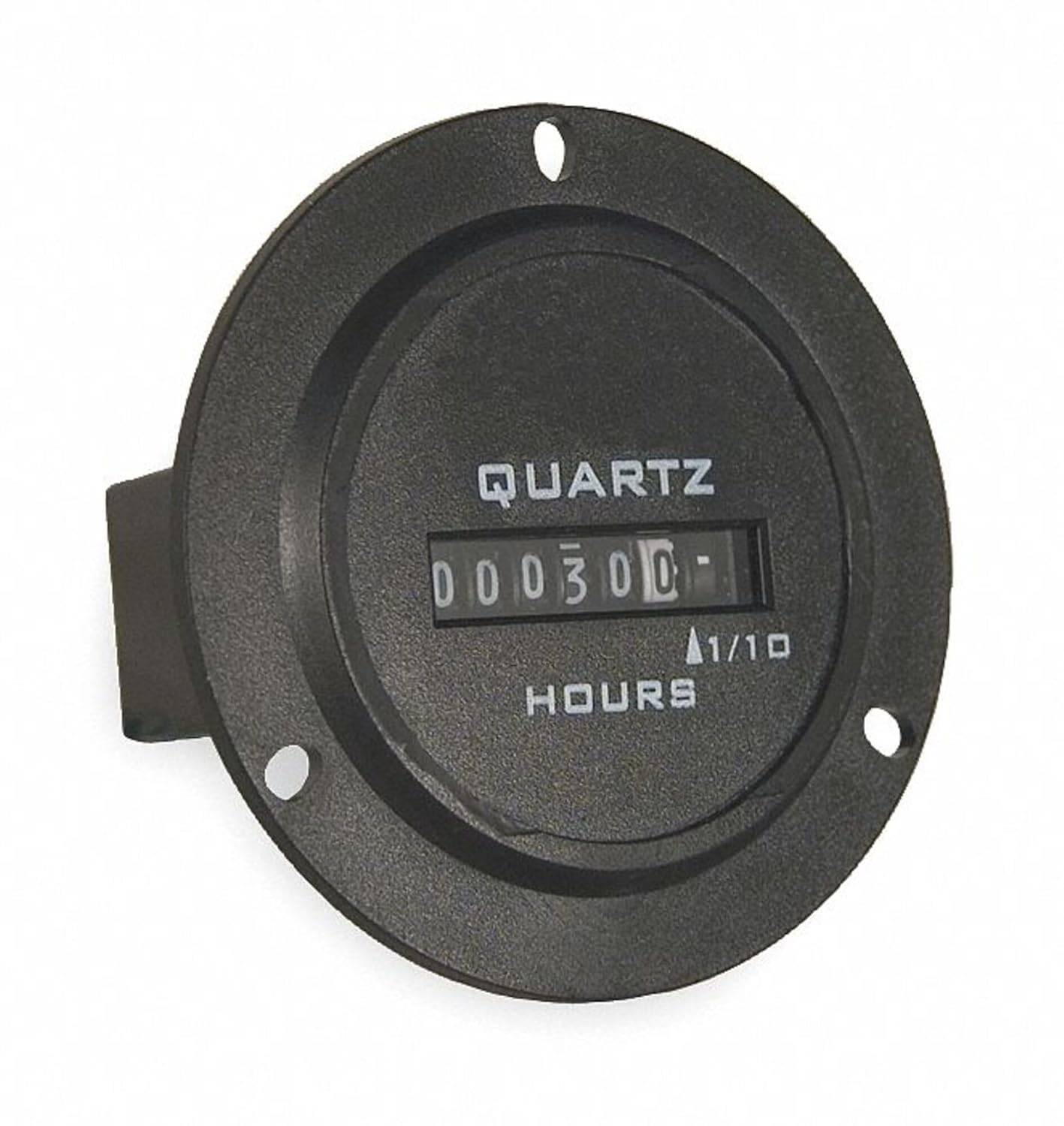732-0001 | TRUMETER Hour Meter, 10-80VDC, 6 Digit, Round Flange 3-Hole, Spade TERMINALS, Non Reset