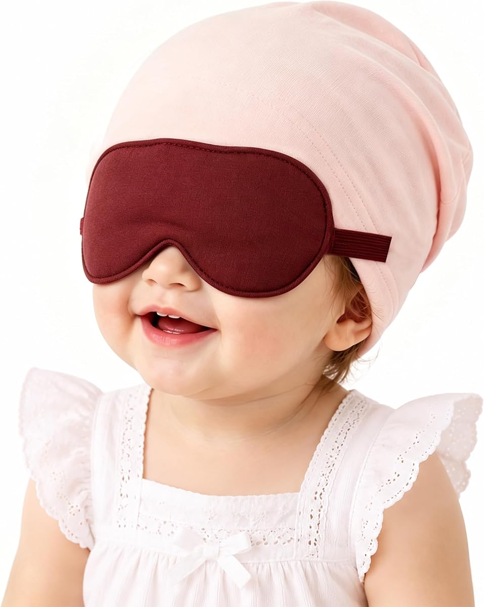 Baby Sleep Hat with Eye Mask for Newborn, Soft Infant Hat Eye Shade for Newborn Sun Hat & Beanie – Travel & Baby Gifts
